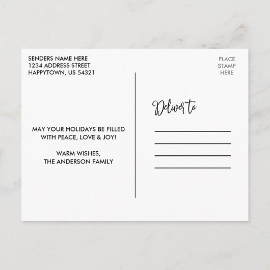 おもしろいモダン書道クラフト5写真新年 ポストカード (裏面)