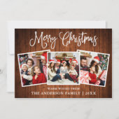 おもしろいモダン書道クリスマスウッド3写真 シーズンカード (正面)