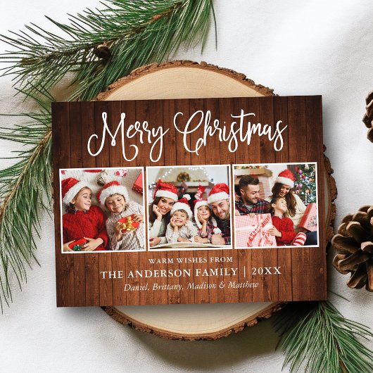 おもしろいモダン書道クリスマスウッド3写真 ポストカード