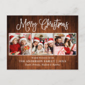 おもしろいモダン書道クリスマスウッド3写真 ポストカード (正面)