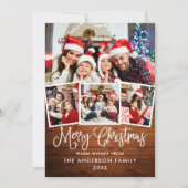 おもしろいモダン書道クリスマスウッド4写真 シーズンカード (正面)