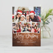 おもしろいモダン書道クリスマスウッド4写真 シーズンカード (スタンド正面)