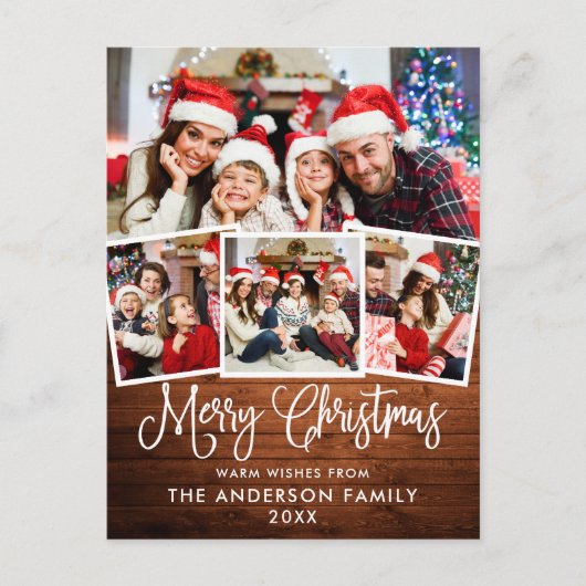 おもしろいモダン書道クリスマスウッド4写真 ポストカード (正面)