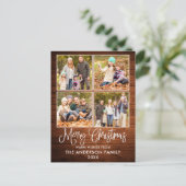 おもしろいモダン書道クリスマスウッド4写真 ポストカード (スタンド正面)