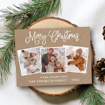 おもしろいモダン書道クリスマスクラフト3枚の写真 ポストカード<br><div class="desc">おもしろいモダン書道台本メリークリスマス3写真クラフトホリデー葉書</div>