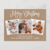 おもしろいモダン書道クリスマスクラフト3枚の写真 ポストカード (正面)