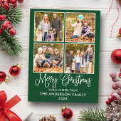 おもしろいモダン書道クリスマスグリーン4写真 ポストカード