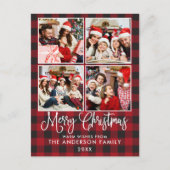 おもしろいモダン書道クリスマスプレイド4写真 ポストカード (正面)