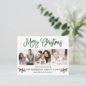 おもしろいモダン書道クリスマスホリー3写真 ポストカード (スタンド正面)