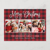 おもしろいモダン書道クリスマス3写真プレイド ポストカード (正面)