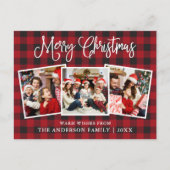 おもしろいモダン書道クリスマス3写真プレイド ポストカード (正面)