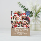 おもしろいモダン書道クリスマス4写真クラフト ポストカード (スタンド正面)