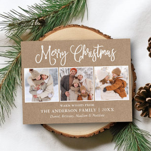 おもしろいモダン書道クリスマスKraft 3写真 ポストカード