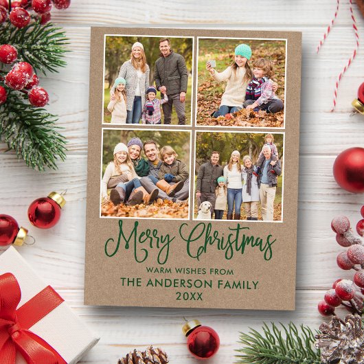 おもしろいモダン書道クリスマスKraft 4写真 ポストカード