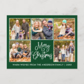 おもしろいモダン書道グリーン5写真クリスマス ポストカード (正面)