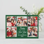 おもしろいモダン書道グリーン5写真新年 シーズンカード (スタンド正面)