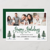 おもしろいモダン書道パインズ3フォトグリーン シーズンカード (正面/裏面)