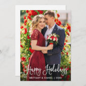 おもしろいモダン書道幸せな休日カップル写真 シーズンカード (正面/裏面)