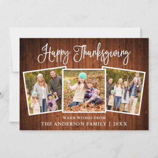 おもしろいモダン書道感謝木材3写真 シーズンカード (正面)