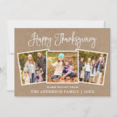おもしろいモダン書道感謝祭クラフト3写真 シーズンカード (正面)