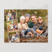 おもしろいモダン書道新年おめでとうの4枚の写真 ポストカード (正面)