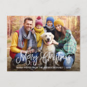 おもしろいモダン書道楽しいクリスマス写真 ポストカード (正面)