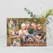 おもしろいモダン書道楽しいクリスマス4写真 シーズンカード (スタンド正面)