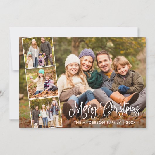 おもしろいモダン書道楽しいクリスマス4写真 シーズンカード (正面)