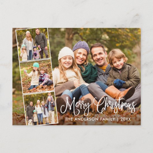 おもしろいモダン書道楽しいクリスマス4写真 ポストカード (正面)