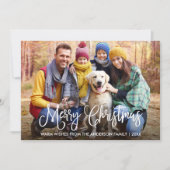 おもしろいモダン書道聖降誕祭ファミリー写真 シーズンカード (正面)