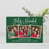 おもしろいモダン書道3写真Feliz Navidad Green シーズンカード (スタンド正面)
