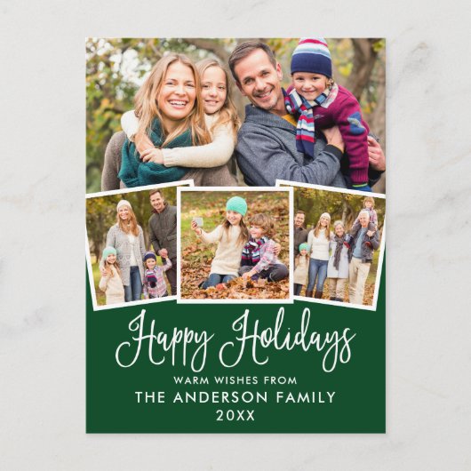 おもしろいモダン書道4フォトグリーンホリデー ポストカード (正面)