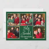 おもしろいモダン書道5写真Feliz Navidad Green シーズンカード (正面)