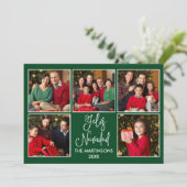 おもしろいモダン書道5写真Feliz Navidad Green シーズンカード (スタンド正面)
