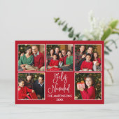 おもしろいモダン書道5写真Feliz Navidad Red シーズンカード (スタンド正面)