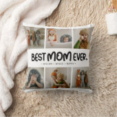 おもしろいモダン最高の「MOM EVER」 6枚の写真 クッション (ブランケット)