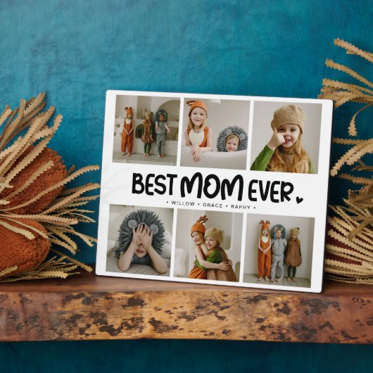 おもしろいモダン最高の「MOM EVER」 6枚の写真 フォトプラーク (側面)