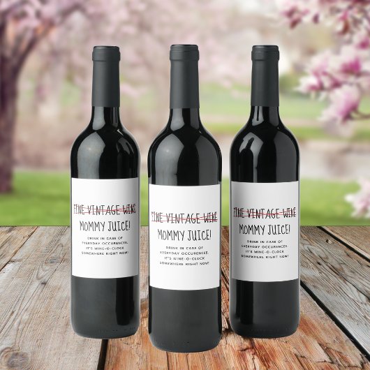 おもしろいモダン母 ワインラベル