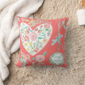 おもしろいモダン水彩フローラハートトンボアート クッション (ブランケット)