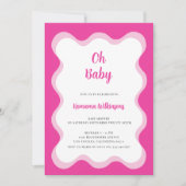 おもしろいモダン波の赤ちゃんシャワー 招待状 (正面)