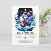 おもしろいモダン海賊版誕生日 招待状 (スタンド正面)