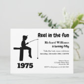 おもしろいモダン漁師でリール50誕生日 招待状 (スタンド正面)