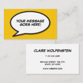 おもしろいモダン漫画ブックの音声バブルメッセージ 名刺 (正面/裏面)