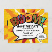 おもしろいモダン漫画ブックBOOM日付の保存 ポストカード (正面/裏面)