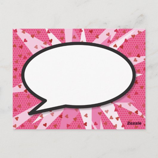 おもしろいモダン漫画ブックKAPOWピンク日付を保存 ポストカード (裏面)