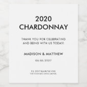 おもしろいモダン白黒パーティー結婚 ワインラベル (シングルラベル)