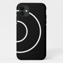 おもしろいモダン白黒同心の信号波 iPhone 11 ケース
