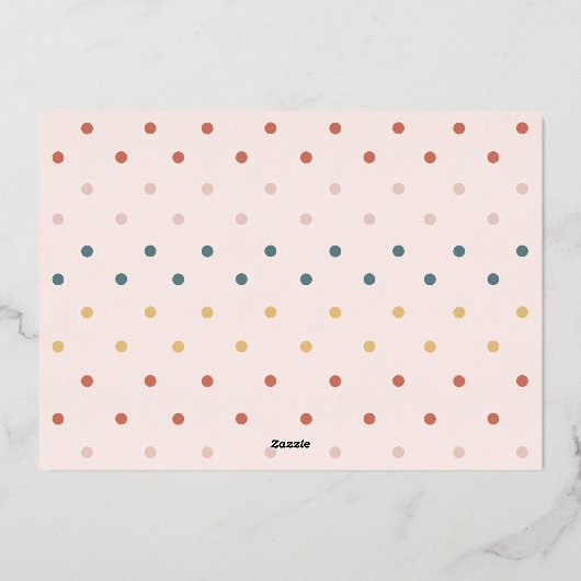 おもしろいモダン紙吹雪ハッピー明るいフォトアーチ 箔シーズンカード (裏面)