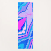 おもしろいモダン紫カラフルブルータイ染料抽象芸術 ヨガマット (正面)