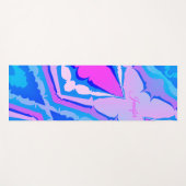 おもしろいモダン紫カラフルブルータイ染料抽象芸術 ヨガマット (正面(横))